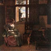 HOOCH, Pieter de Woman Reading a Letter s Germany oil painting artist